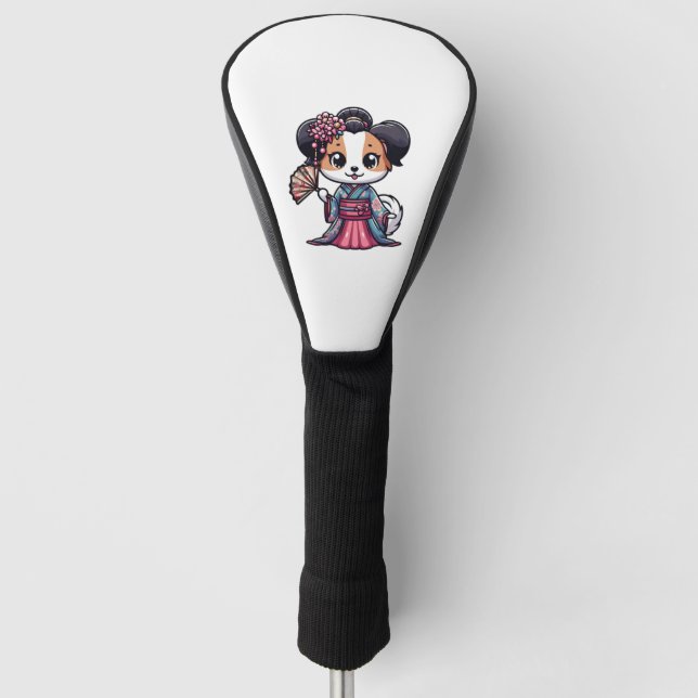 Papillon Dog Kimono   Golf Head Cover (Front)
