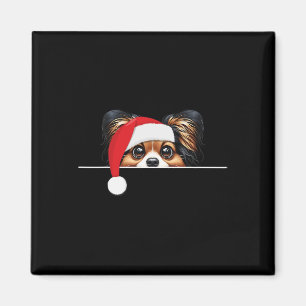 Papillon Dog Lover Funny Santa Hat Christmas Magnet