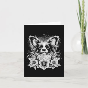 Papillon Dog Lover Retro Style Tattoo _1 Card