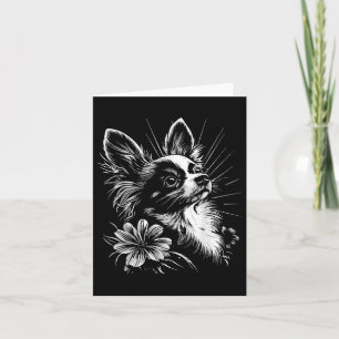 Papillon Dog Lover Retro Style Tattoo  Card