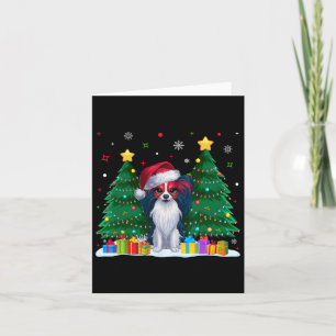 Papillon Dog Lovers Santa Hat Ugly Christmas Sweat Card