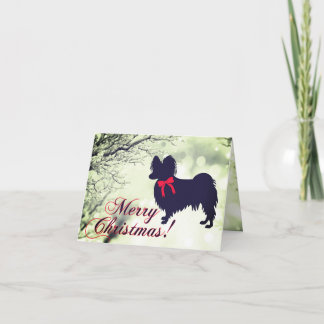 Papillon Dog Merry Christmas Card