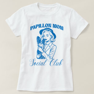 Papillon Dog Mum Social Club Line Art for Women T-Shirt