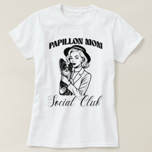 Papillon Dog Mum Social Club Line Art for Women T-Shirt