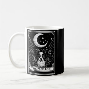 Papillon Dog Mum Tarot Card Vintage Crescent Moon Coffee Mug