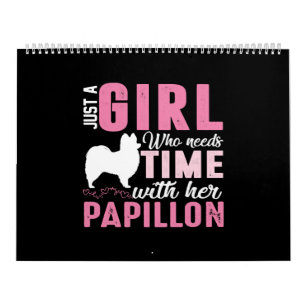 Papillon Dog Owner Girl Gift Calendar