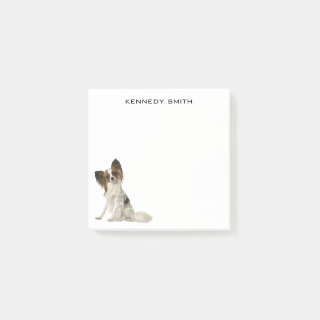 Papillon Dog Photo Personalised Post-It Notes (Front)