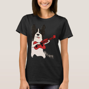 Papillon Dog Plays Guitar  Music Dog Cute Dog Pupp T-Shirt