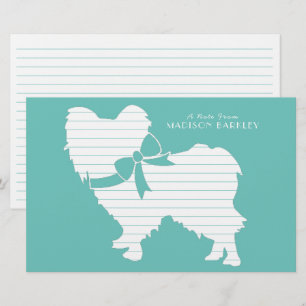 Papillon Dog Puppy Silhouette Stationery