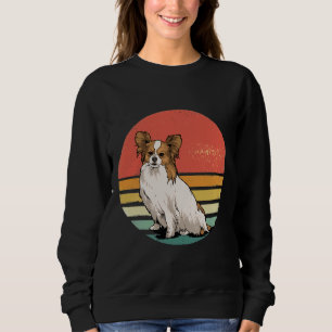 Papillon Dog  Retro Vintage 70s Dog Pet Sweatshirt