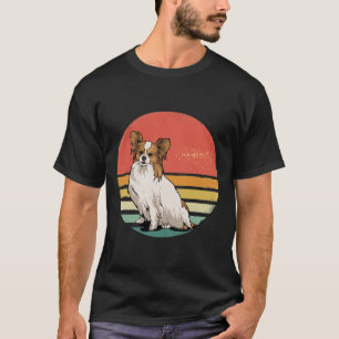 Papillon Dog  Retro Vintage 70s Dog Pet T-Shirt