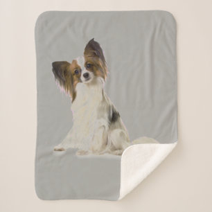Papillon Dog Sherpa Blanket