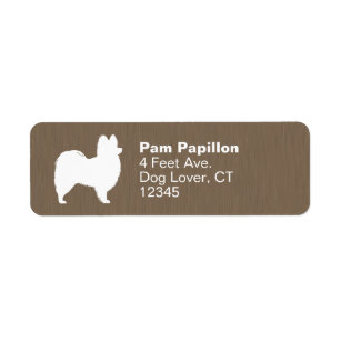 Papillon Dog Silhouette Return Address Labels