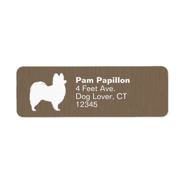 Papillon Dog Silhouette Return Address Labels (Front)