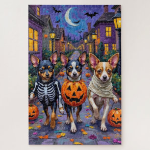 Papillon Dogs Trick-or-Treating Halloween Costumes Jigsaw Puzzle