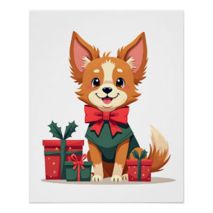 Papillon Festive Bow Poster