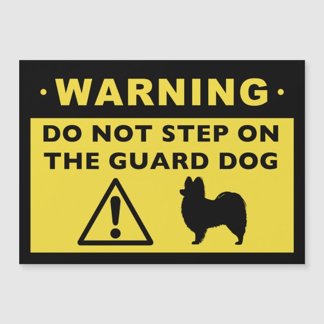 Papillon Funny Guard Dog Warning (Front)