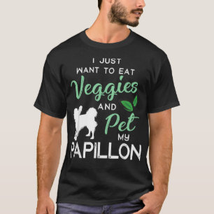 Papillon Funny Vegan Dog Lover Owner Xmas Birthday T-Shirt