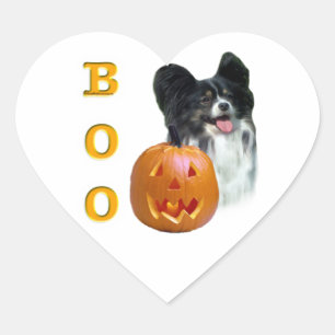 Papillon Halloween BOO Heart Sticker