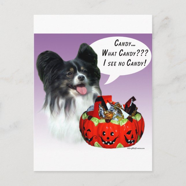 Papillon Halloween Candy Postcard (Front)
