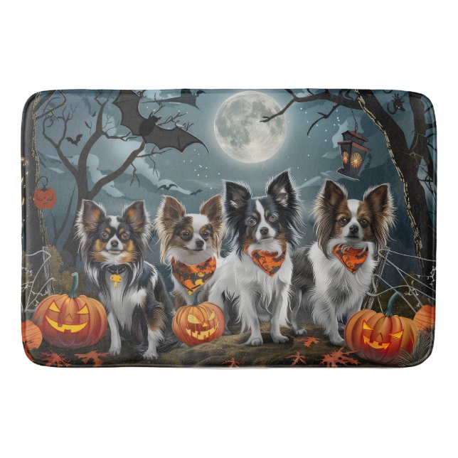 Papillon Halloween Spooky Bath Mat (Front)