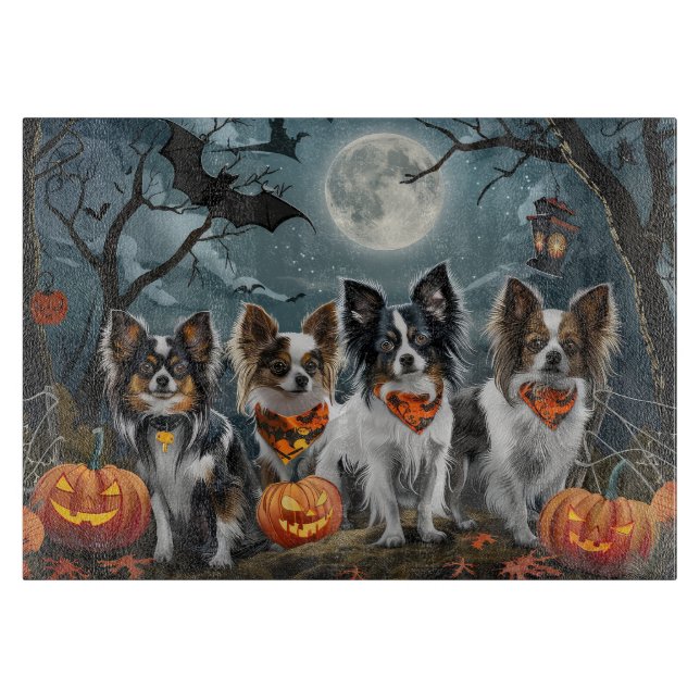 Papillon Halloween Spooky Cutting Board (Front)