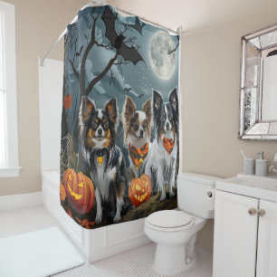 Papillon Halloween Spooky Shower Curtain