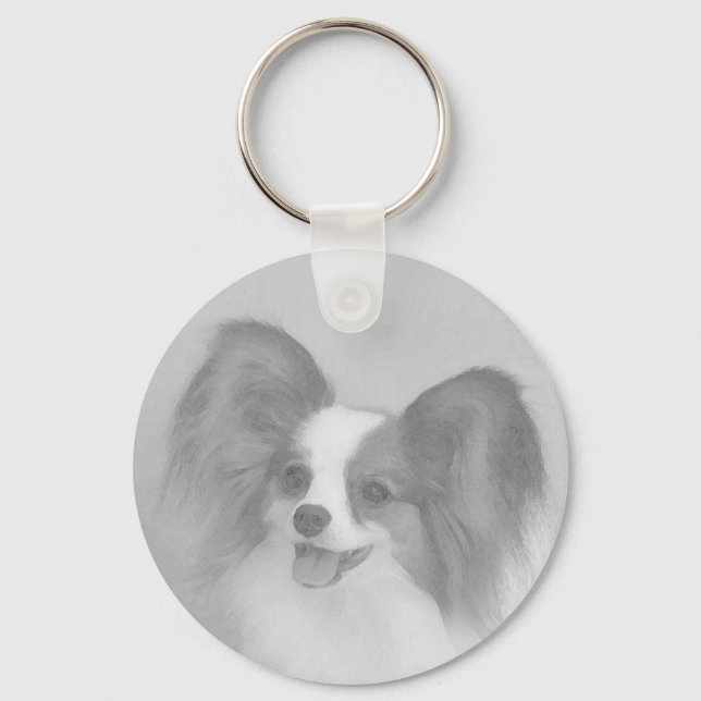 Papillon Headstudy Keychain (Front)