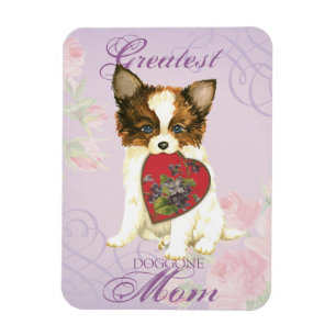 Papillon Heart Mum Magnet