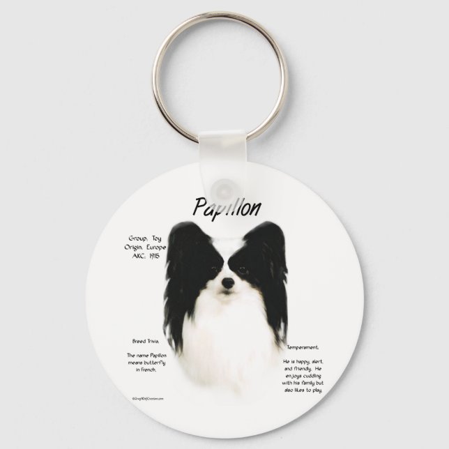 Papillon History Design Key Ring (Front)