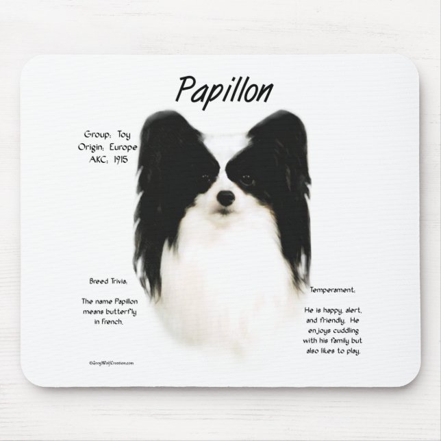 Papillon History Design Mouse Pad (Front)
