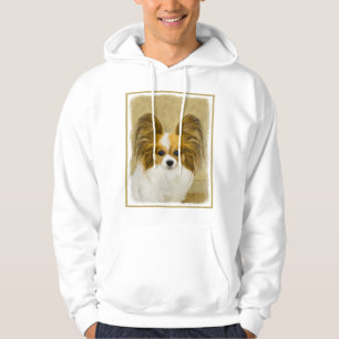 Papillon (Hound Tri) Painting - Original Dog Art Hoodie