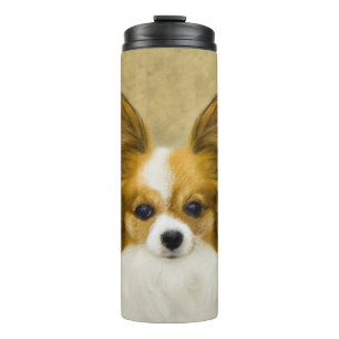 Papillon (Hound Tri) Painting - Original Dog Art Thermal Tumbler