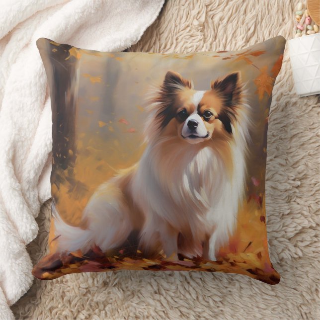 Papillon in Autumn Leaves Fall Inspire  Cushion (Blanket)