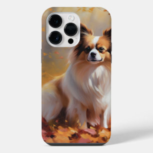 Papillon in Autumn Leaves Fall Inspire iPhone 14 Pro Max Case
