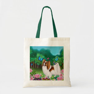 Papillon in Garden Tote Bag