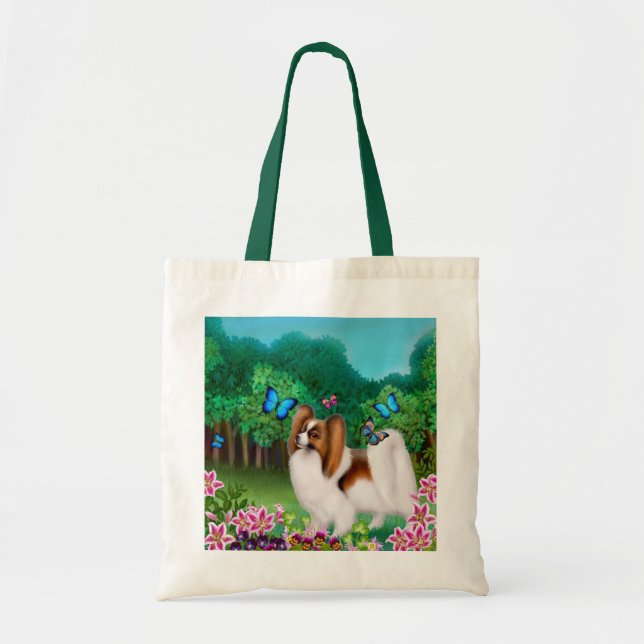 Papillon in Garden Tote Bag (Front)