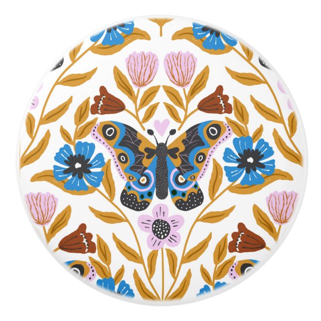 Papillon Kaleidscope Ceramic Knob (Front)