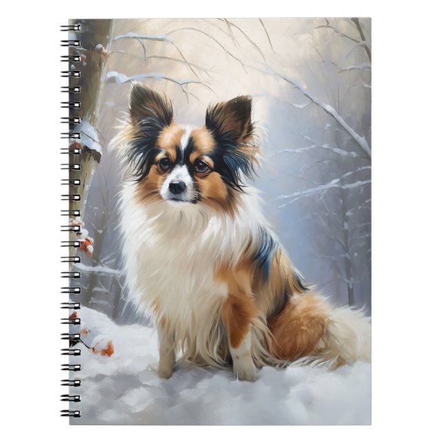 Papillon Let It Snow Christmas  Notebook (Front)