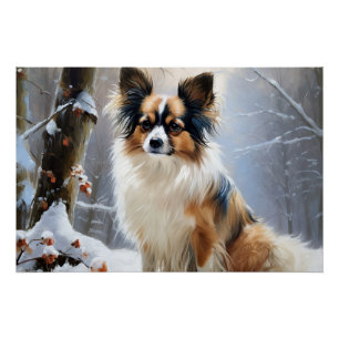 Papillon Let It Snow Christmas  Poster