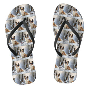 Papillon Let It Snow Christmas  Thongs