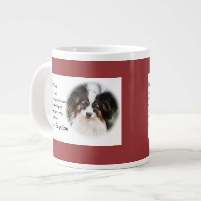 Papillon Love Gifts Large Coffee Mug (Front Left)