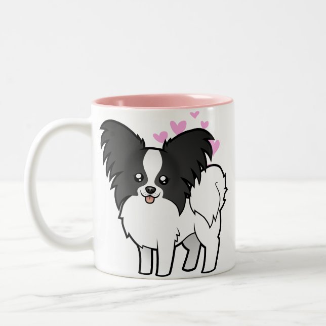 Papillon Love Two-Tone Coffee Mug (Left)