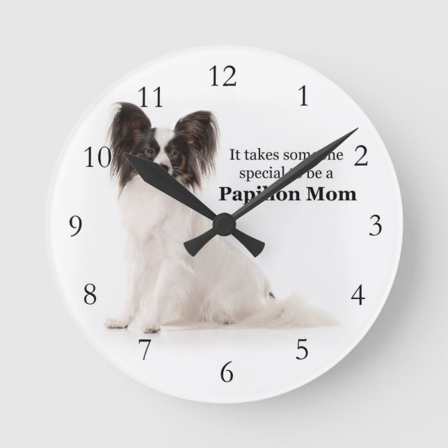 Papillon Mom Clock (Front)