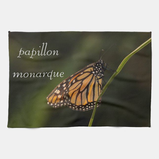 papillon monarque in backlight tea towel (Horizontal)