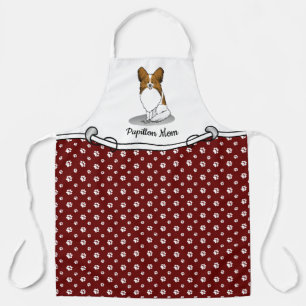 Papillon Mum Pap Mum (white & sable) Cute Dog Mum Apron