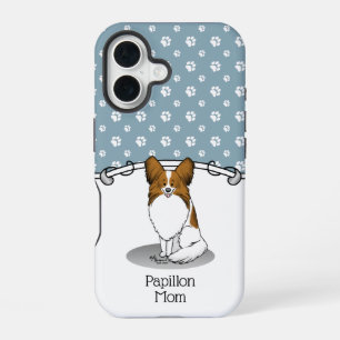 Papillon Mum Pap Mum (white & sable) Cute Dog Mum iPhone 16 Case
