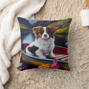 Papillon on a Paddle: A Scenic Adventure  Cushion