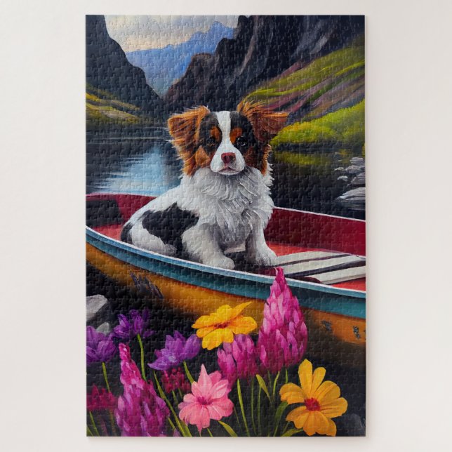 Papillon on a Paddle: A Scenic Adventure Jigsaw Puzzle (Vertical)