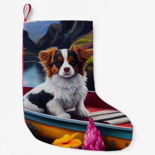 Papillon on a Paddle: A Scenic Adventure Small Christmas Stocking